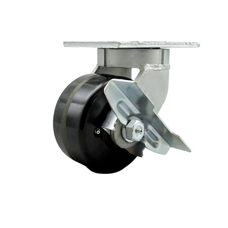 Service Caster 6'' Extra Heavy Duty Phenolic Wheel Swivel Caster with Brake CRAN-SCC-KP92S630-PHR-SLB